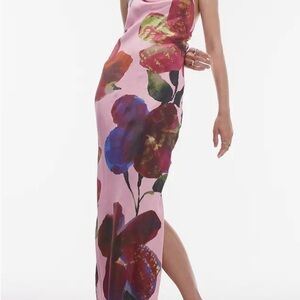 Floral Maxi Dress in Pink and Multicolor